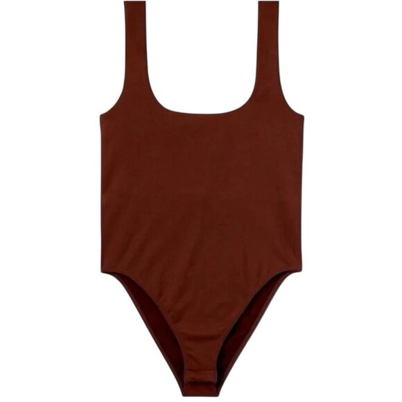 A New Day Tops - A New Day XL Rust Brown Bodysuit NWT Stretch Built-In Bra Sleeveless